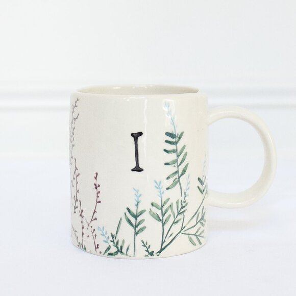 NWT Anthropologie Home I Dagny Monogram Floral Mug Botanical Boho Gift - Picture 3 of 7